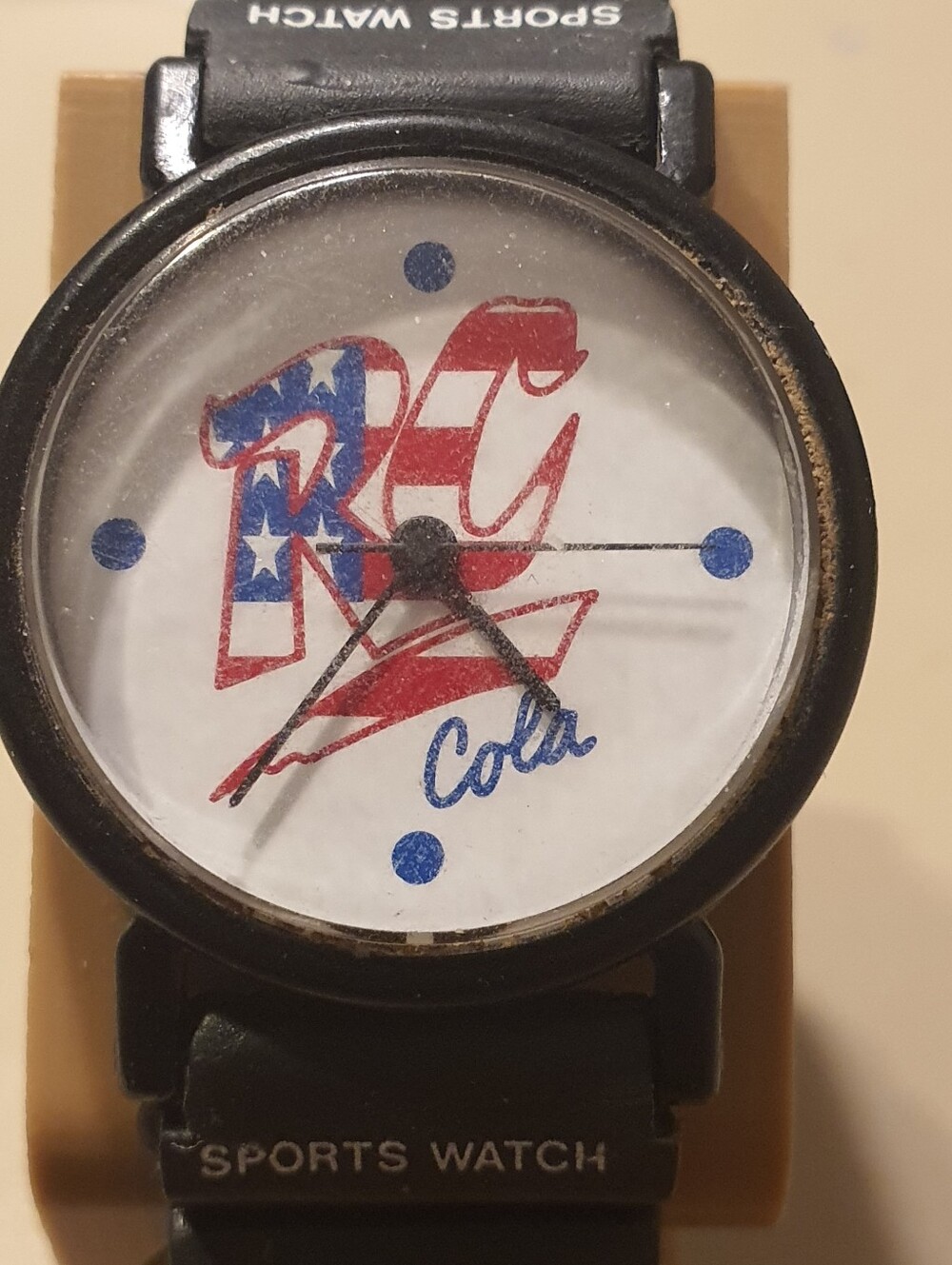 Vtg RC Cola Black White USA Flag Themed Unisex Watch